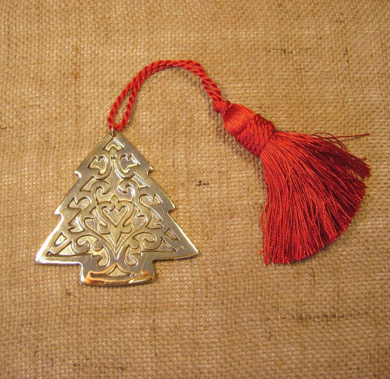 Decorative Ornament Handmade of Bronze Metal Christmas Tree Design
