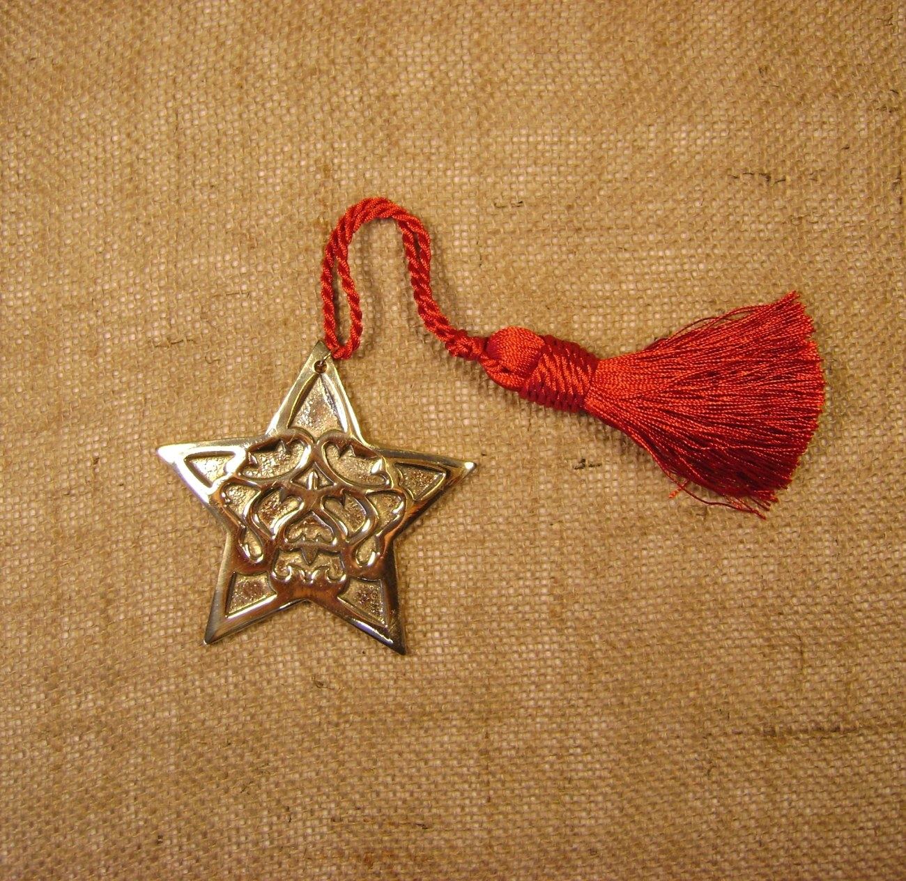 Star Design Decorative Ornament, Handmade of Solid Bronze Metal, Gold