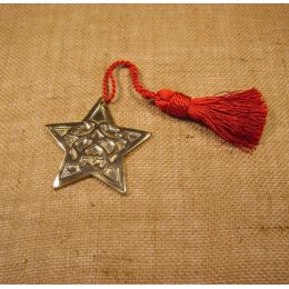 Decorative Ornament, Handmade Bronze Metal - Star Design, Gold Color