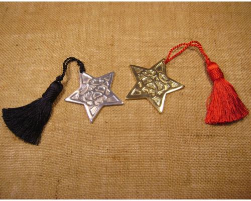 Star Design, Decorative Ornament, Handmade of Aluminum Metal, Silver Color