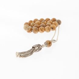 Greek Worry Beads, Handmade of Jasper Gemstones - 925 Sterling Silver Chain, Tassel & Parts - Luxury Finishing 