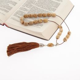 Greek Worry Beads, Handmade of Natural Jasper Gemstones - Silk & 925 Silver Parts