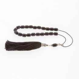 Greek Worry Beads - Handmade Genuine Onyx Gemstone - 925 Sterling Silver Parts - Silk Cord & Tassel