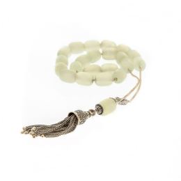 Greek Worry Beads, Handmade of Genuine Jade Gemstones, 925 Sterling Silver Chain & Decor Parts