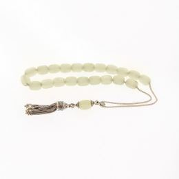 Greek Worry Beads, Handmade of Genuine Jade Gemstones, 925 Sterling Silver Chain & Decor Parts