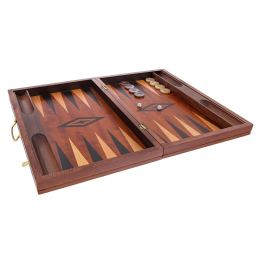Backgammon Deluxe Game Set - Handmade Mahogany Wood - Large