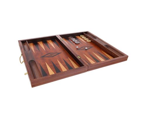 Backgammon Deluxe Game Set - Handmade Mahogany Wood - Large