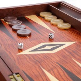 Backgammon Deluxe Game Set - Handmade Rosewood - Large