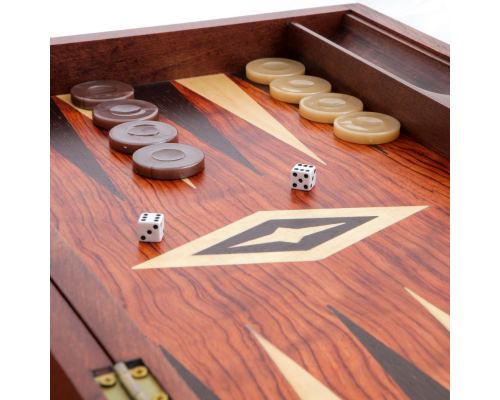 Backgammon Deluxe Game Set - Handmade Rosewood - Large