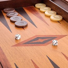 Backgammon Deluxe Game Set - Handmade Walnut Wood - Large