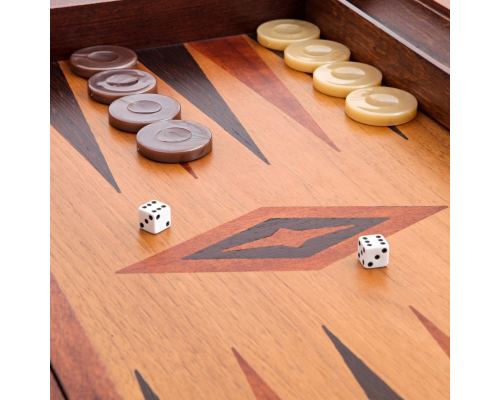 Backgammon Deluxe Game Set - Handmade Walnut Wood - Large