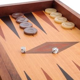 Backgammon Game Set - Wooden Handmade - "The Clipper Ship" Inlaid - Large