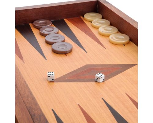 Backgammon Game Set - Wooden Handmade - "The Clipper Ship" Inlaid - Large