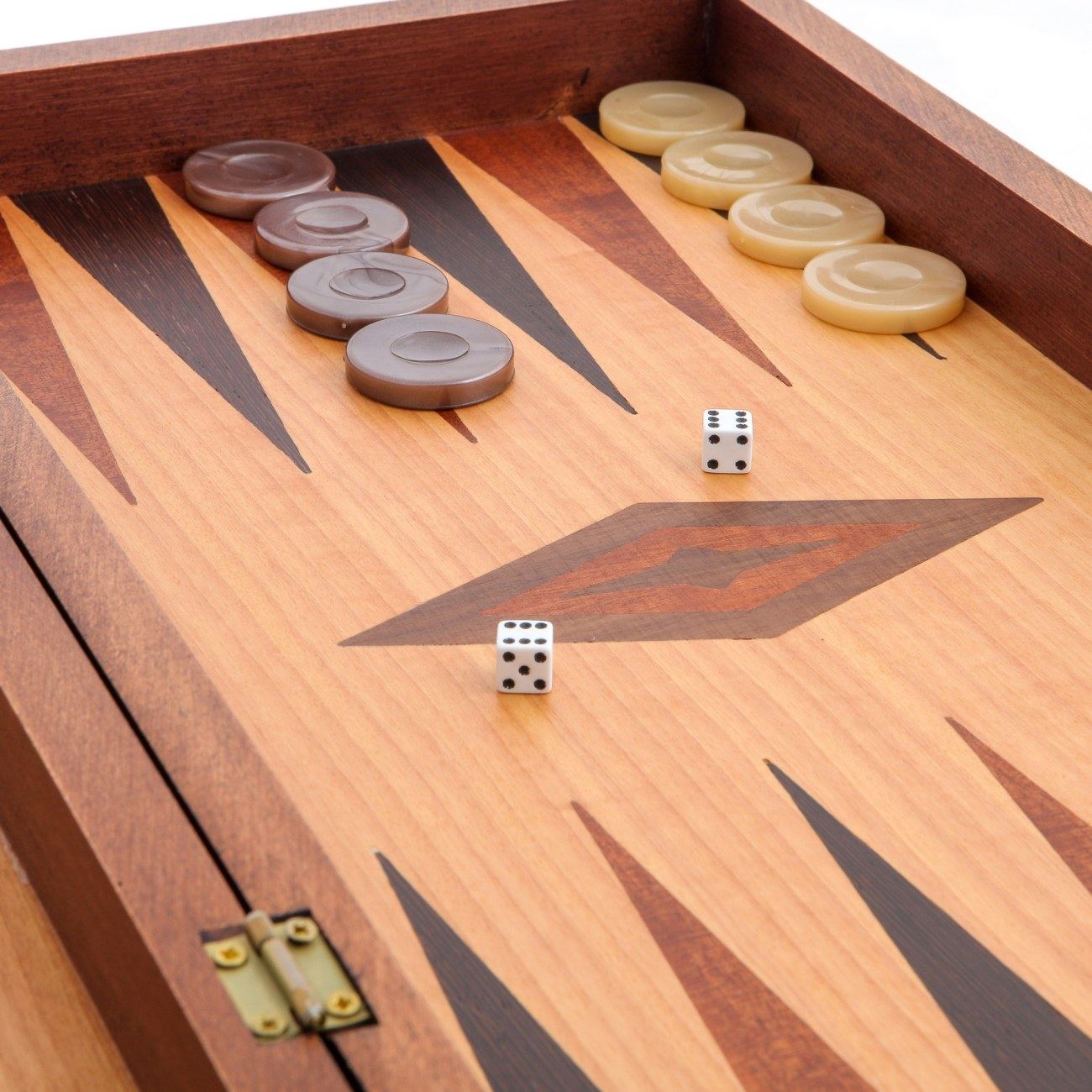 Backgammon Game Set Wooden Handmade "The Coffeehouse" Design Medium