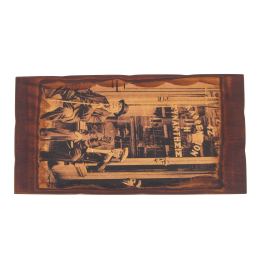Backgammon Game Set - Wooden Handmade -"The Coffeehouse" Design - Medium