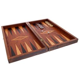 Backgammon Game Set - Wooden Handmade - "The Donkey" Inlaid Design - Large