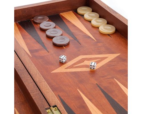 Backgammon Game Set - Wooden Handmade - "The Donkey" Inlaid Design - Medium