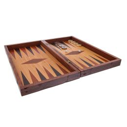 Backgammon Game Set - Wooden Handmade - "The Earth" inlaid - Large