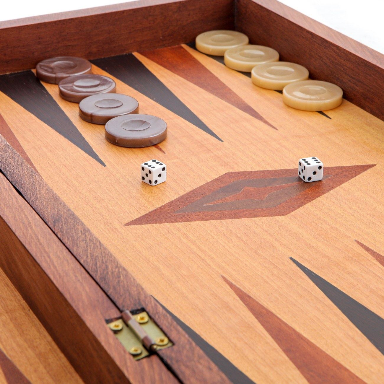Backgammon Game Set Wooden Handmade "The Earth" inlaid Large