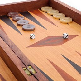 Backgammon Game Set - Wooden Handmade - "The Earth" inlaid - Medium