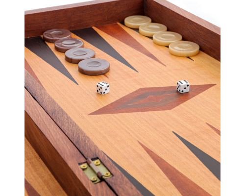 Backgammon Game Set - Wooden Handmade - "The Earth" inlaid - Medium