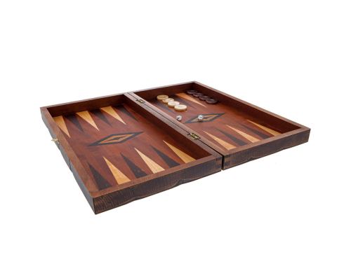 Backgammon Game Set - Wooden Handmade - "Elderly Men" Inlaid - Large