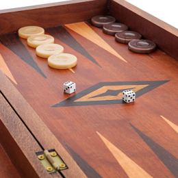 Backgammon Game Set - Wooden Handmade - "Elderly Men" Inlaid - Large