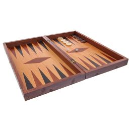 Backgammon Game Set - Wooden Handmade - "The Players" Inlaid Design - Large