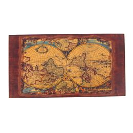 Backgammon Game Set - Wooden Handmade - "World Atlas" - Medium
