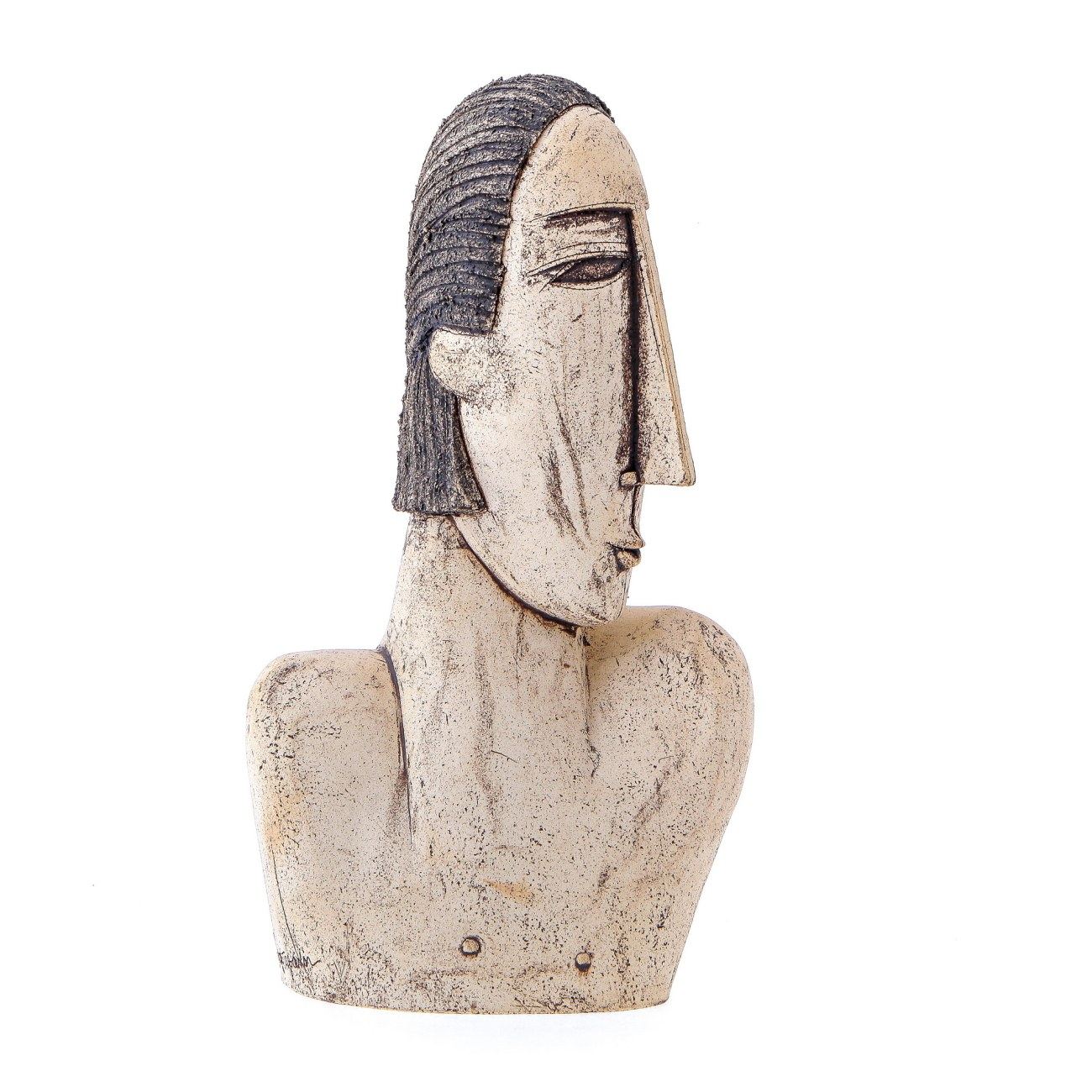 Head Bust Male Sculpture Fernando / Handmade Ceramic Art Deco