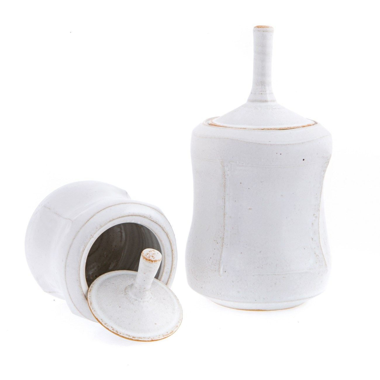 Kitchen Storage Container Or Jar Set Of 2 Handmade Ceramic White Kitchen Storage Canisters Set Handmade Countertop White Ceramic Jars With Lid 2 1300x1300 Jpg