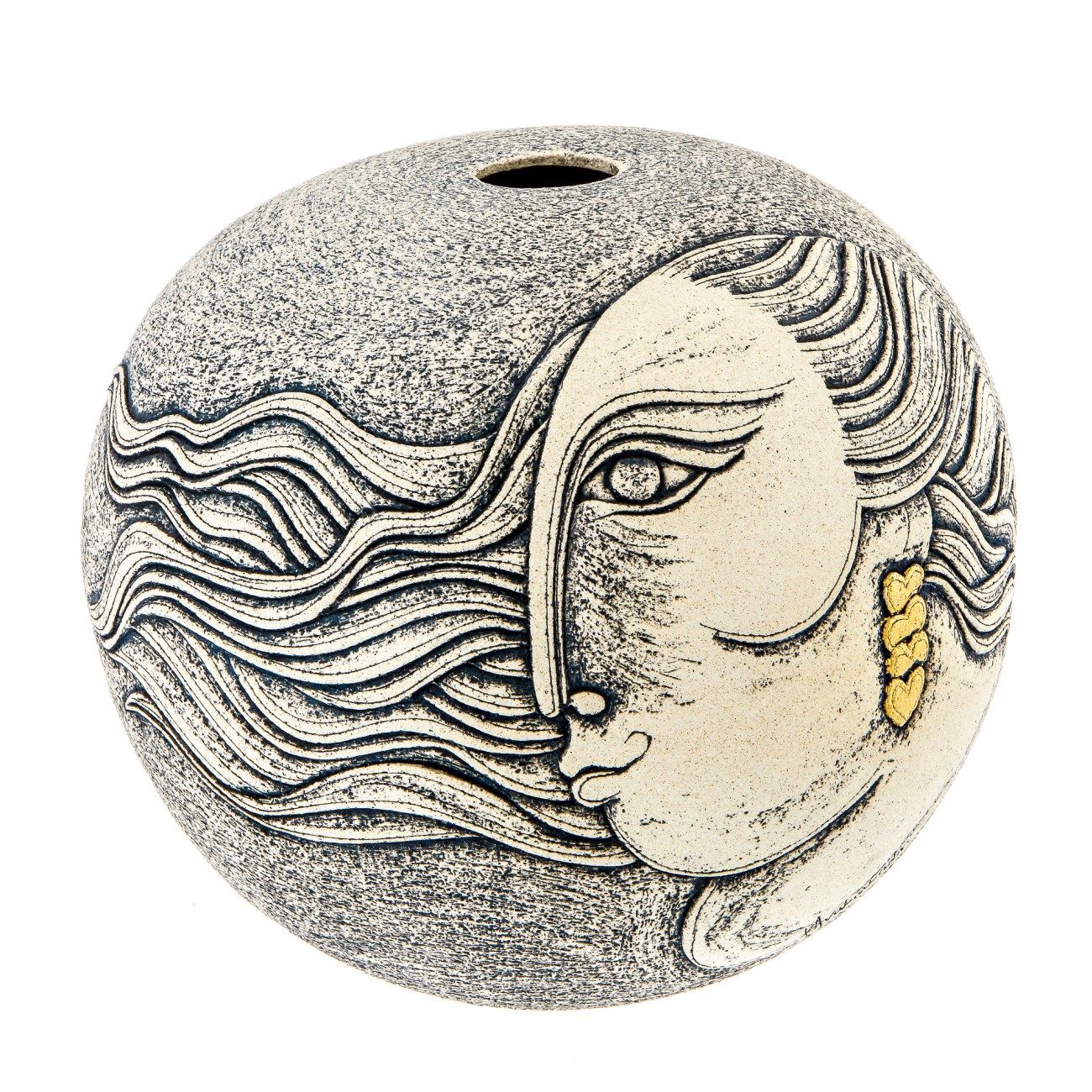 Large Ceramic Vase, Contemporary Hand Painted Decorative Table top