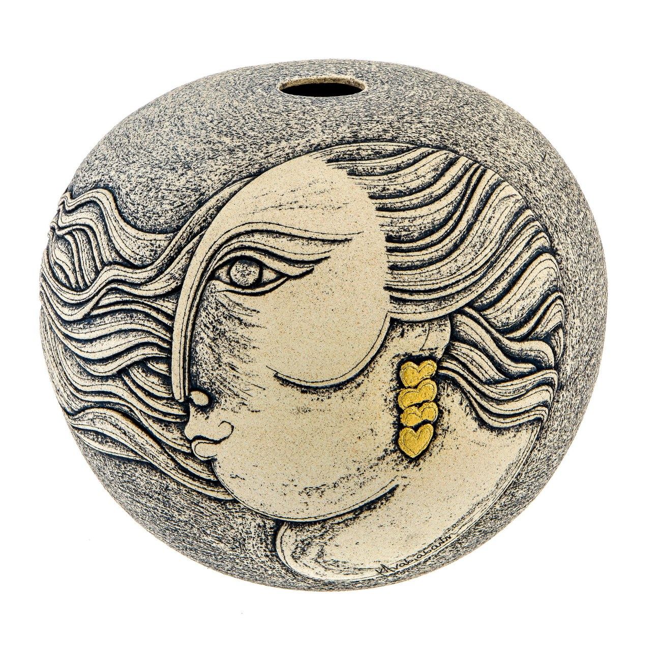 Large Ceramic Vase, Contemporary Hand Painted Decorative Table top