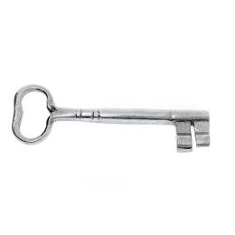 Decorative Key, Handmade of Aluminum Metal - Classic Style - Large, Silver 18cm (7.1")
