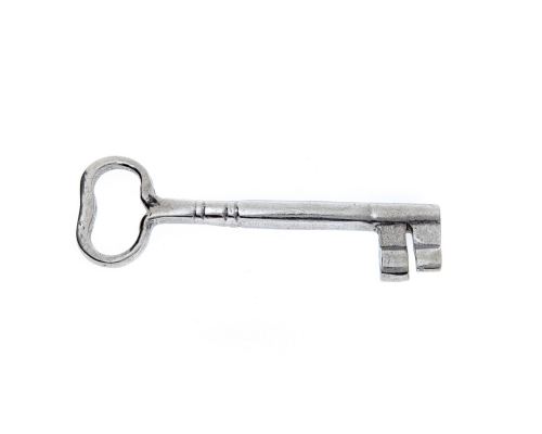 Decorative Key, Handmade of Aluminum Metal - Classic Style - Large, Silver 18cm (7.1")