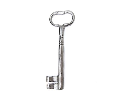 Decorative Key, Handmade of Aluminum Metal - Classic Style - Large, Silver 18cm (7.1")