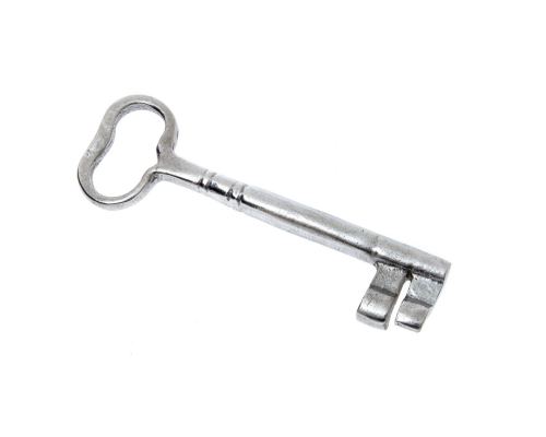 Decorative Key, Handmade of Aluminum Metal - Classic Style - Large, Silver 18cm (7.1")