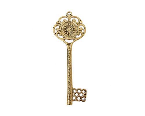 Skeleton Key "Sun of Vergina" - Handmade Bronze Metal - Large, Gold 18.5cm (7.3")