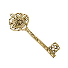 Skeleton Key "Sun of Vergina" - Handmade Bronze Metal - Large, Gold 18.5cm (7.3")