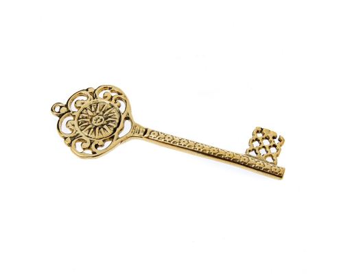 Skeleton Key "Sun of Vergina" - Handmade Bronze Metal - Large, Gold 18.5cm (7.3")