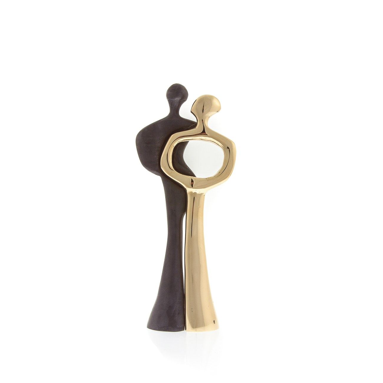 Embraced Couple Figurines Art Sculpture Handmade Metal Decor, 2 Pcs