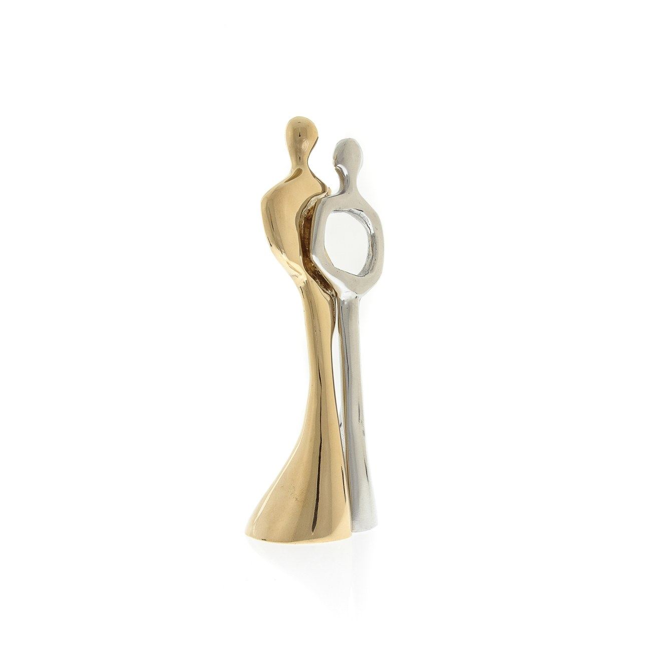 Embraced Couple Figurines Art Sculpture Handmade Metal Decor, 2 Pcs