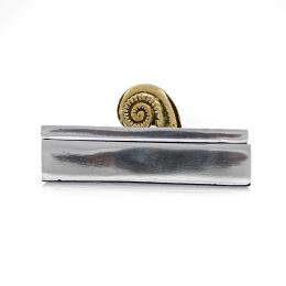 Decorative Box - Desk Accessory - Nautilus Design - Handmade Solid Aluminum & Bronze