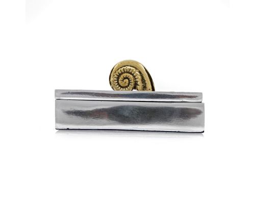 Decorative Box - Desk Accessory - Nautilus Design - Handmade Solid Aluminum & Bronze