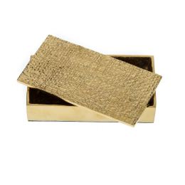 Decorative Box - Desk Accessory - Textured Design - Handmade Solid Bronze