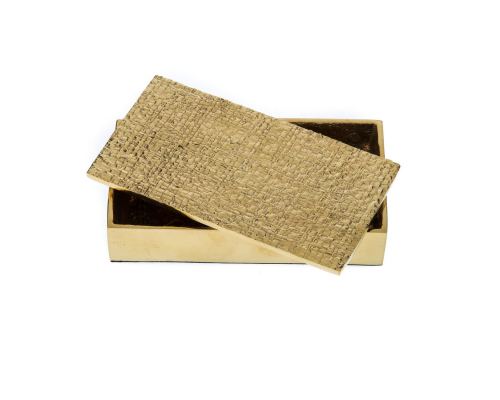 Decorative Box - Desk Accessory - Textured Design - Handmade Solid Bronze