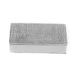 Decorative Box - Desk Accessory - Textured Design - Handmade Solid Aluminum