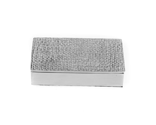 Decorative Box - Desk Accessory - Textured Design - Handmade Solid Aluminum