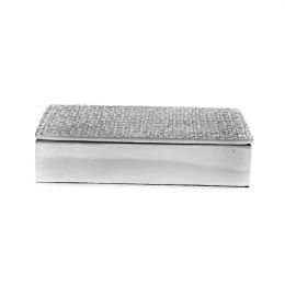 Decorative Box - Desk Accessory - Textured Design - Handmade Solid Aluminum