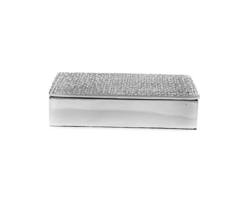 Decorative Box - Desk Accessory - Textured Design - Handmade Solid Aluminum